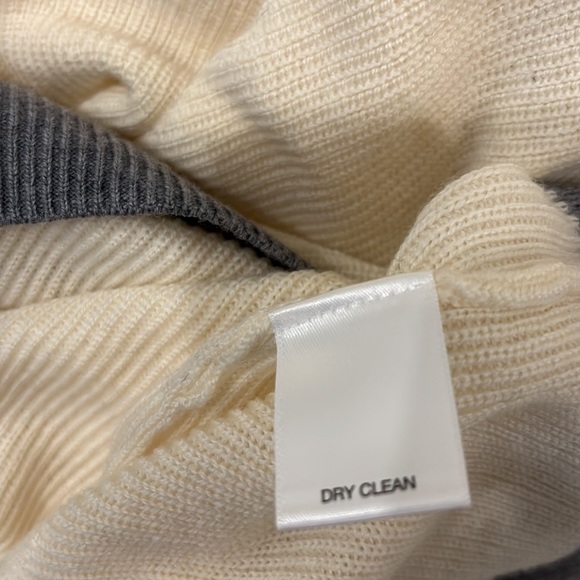 DANIEL CREMIEUX 100% EXTRA FINE MERINO WOOL XXL SWEATER TWO TONE GREY AND CREAM - Picture 9 of 9